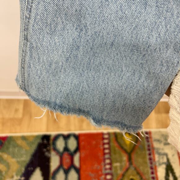 $188 AGOLDE Revolve High Waist Raw Edge Cherie High Rise Straight Jeans 27 - Picture 6 of 8